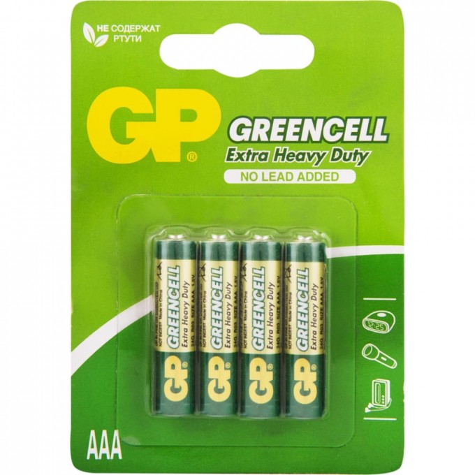 Солевые батарейки GP greencell 24G-2CR4