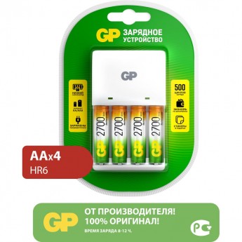 Комплект зарядного устройства GP kb01 и четырех аккумуляторов аа емкостью 2700 мач